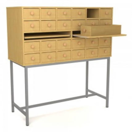 Шкаф картотечный 2-секционный на металлокаркасе АЛц.ШдК-24м_1