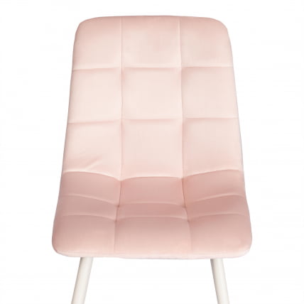 Стул CХИЛЛЙ (мод. 7094-1) вельвет/металл, 44,5х52,5х86 см, пинк (розовый) ХЛР39 / белый / CHILLY (mod. pink HLR39_5