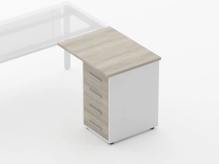 Тумба приставная Дека 9.05.08 Дуб Сантана светлый/Белый / Deka_1