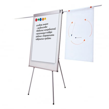 Доска-флипчарт магнитно-маркерная БРАУБЕРГ держатели для бумаг (70х100 см) / BRAUBERG_3