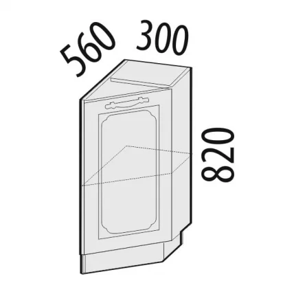 Стол торцевой правый Милана 23.64 Сосна Астрид/Ваниль_1