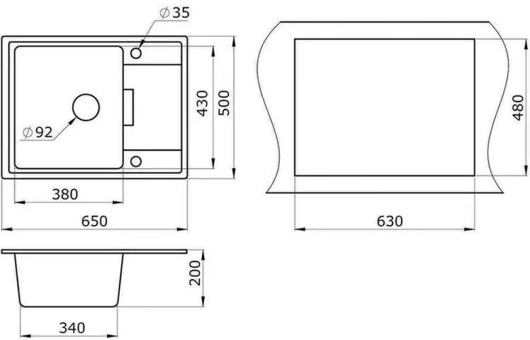 Кухонная мойка ГРАНУЛА 6503 Шварц / GRANULA_1