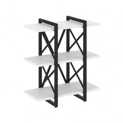 Стеллаж на регулируемых опорах - 3 полки ЛОФТ ВР.Л-МСТ.О-3.4В Металл черный Белый Бриллиант / LOFT VR.L-MST.O-3.4V_0
