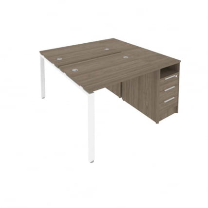 Рабочая станция с опорной тумбой Метал Сйстем Б.РС-СТП-2.1 Вяз/Белый / Metal System_0