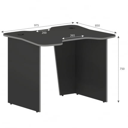 Игровой компьютерный стол СКИЛЛЛ СКЛ 100CБ антрацит/металлик / SKILLL SKL 100CB_3