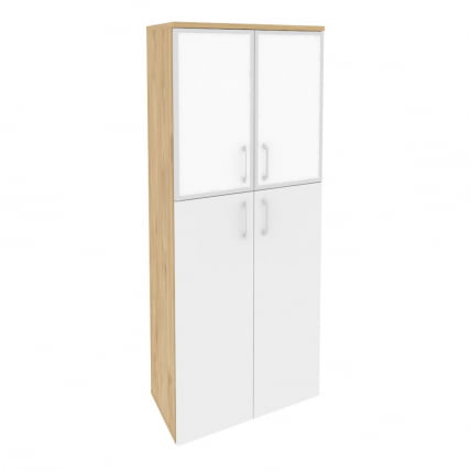 Шкаф высокий широкий ОНИКС О.СТ-1.7Р вхите Тиквуд Светлый/Белый / ONIX O.ST-1.7R white_0