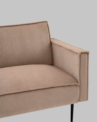 Диван прямой Кассель велюр рельефный бежевый_6