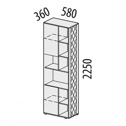 Стеллаж (лев/прав) Монако 903.57 Дуб Вотан / Белый шпон / Альпийский белый_8