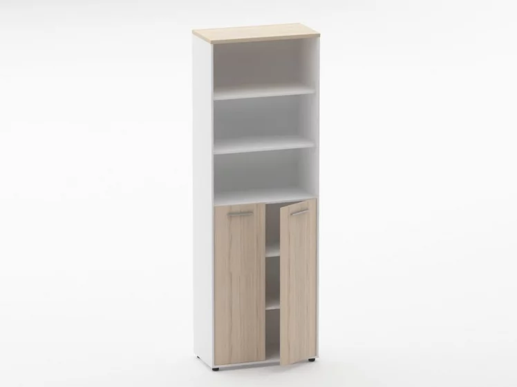 Шкаф 5 широкий верх открытый, низ закрытый Дека 10.23.131 Туя/Белый / Deka_1