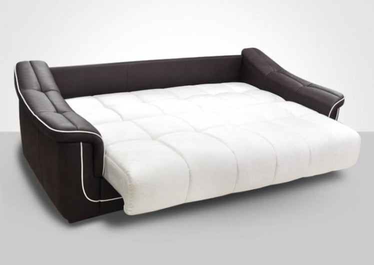 Диван-кровать Кристалл саваж 6 лаки дарк браун микровелюр кожа 24-3_3