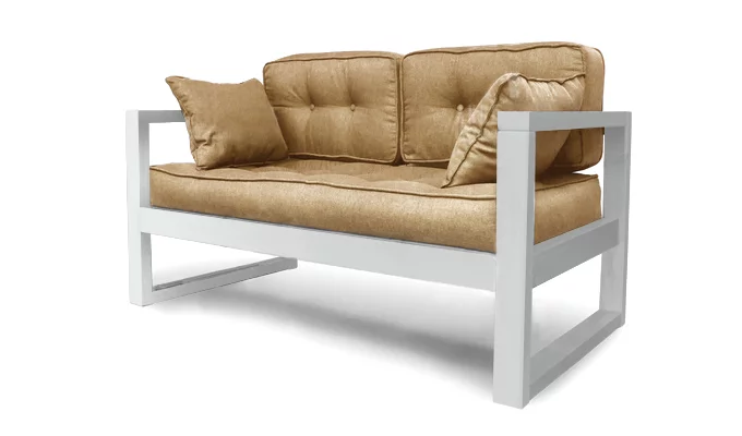 Диван двухместный ДЕмоку Д-2 бежевый_белый / DEmoku_0