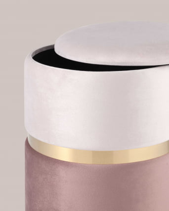 Пуф Кэрри с ящиком велюр Розовый_3