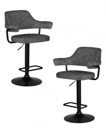 Стул барный ДОБРИН CХАРЛЙ БЛАCК (серый твид (ЛЕО11)) 2 шт / DOBRIN CHARLY BLACK (LEO11))_0
