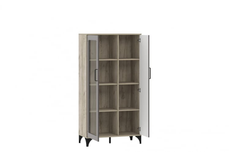 Шкаф комбинированный Марсель НМ 013.52 Софт Графит Дуб Крафт серый_1