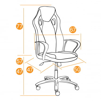 Кресло РАCЕР ГТ нев кож/зам/ткань, металлик/красный, 36/08 / RACER GT new_16