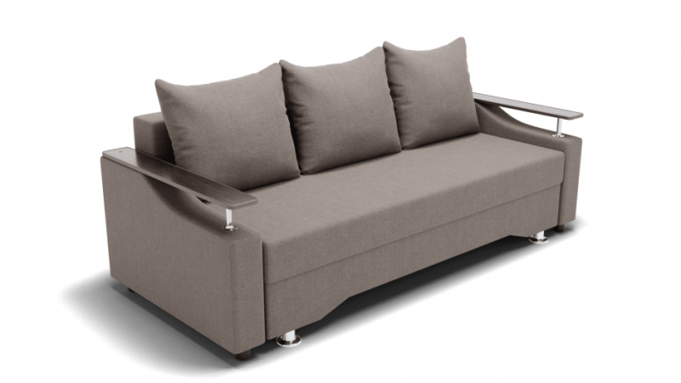 Диван Квадро-1 ППУ (ЗР) Цвет фасада: Серо коричневый; Тип: Прямой; Материал фасада: Металл/Велюр_0