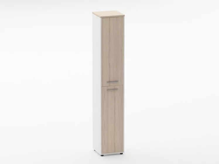 Шкаф 5 узкий закрытый Дека 10.23.16Пр Туя/Белый / Deka_0