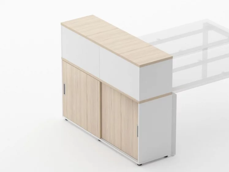 Тумба комбинированная высокая для рабочего модуля Дека 9.04.145 Туя/Белый / Deka_2