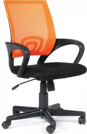 Кресло оператора CХАИРМАН 696 Черный пластик (блаcк) оранжевый / CHAIRMAN (black)_0