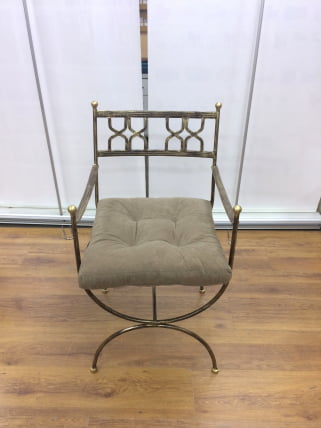 Кресло Виконт (полоса) кованое цвет шоколад_0