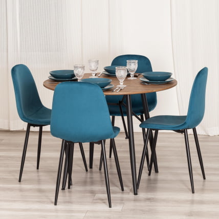 Стул БРЕЕЗЕ (мод. 4724) Велюр/металл , 44 х 53 х 87 см, Дэрк туркуоисе (темно-бирюзовый) ХЛР62 / черный / BREEZE (mod. Dark turquoise HLR62_11