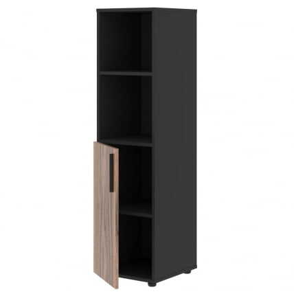 Шкаф-колонка с глухой малой дверью (левый) ВЕЛИОН ВЕНЕЕР ВРМCС 40.5 Л Американский орех Яшма черная / VELION VENEER VRMCS L_1