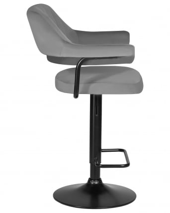 Стул барный ДОБРИН CХАРЛЙ БЛАCК (серый велюр (МДЖ9-75)) / DOBRIN CHARLY BLACK (MJ9-75))_2