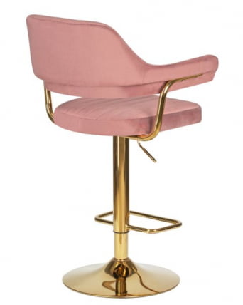 Стул барный ДОБРИН CХАРЛЙ ГОЛД (розовый велюр (МДЖ9-32)) 2 шт / DOBRIN CHARLY GOLD (MJ9-32))_4