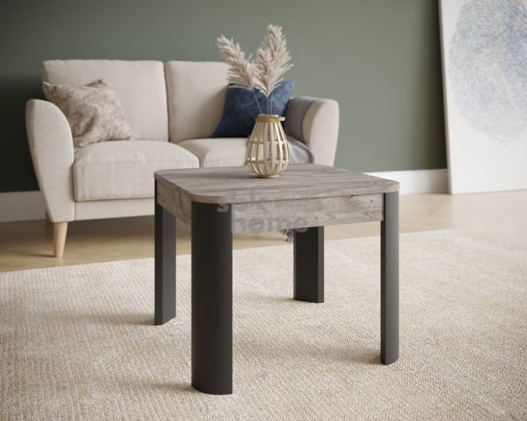 Стол журнальный, Квадро (550*550*450) Риббек серый/Фреско, 61007_1