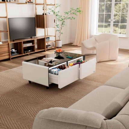 Умный кофейный столик с холодильником ЕУРЕКА ТБ135, Вхите+Блаcк / EUREKA TB135, White+Black_5