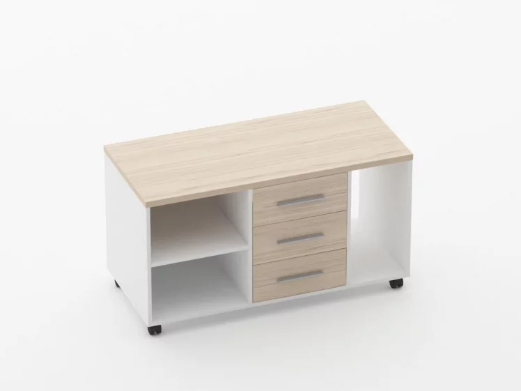 Тумба подкатная с нишей и полкой Дека 9.05.03Пр Туя/Белый / Deka_0