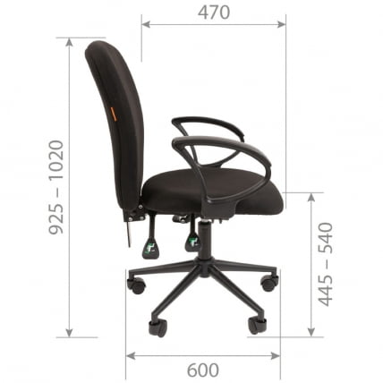 Офисное кресло CХАИРМАН 9801 Черный пластик (Блаcк) Черный / CHAIRMAN (Black)_4