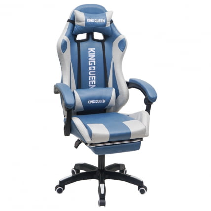 Кресло 907 КИНГКУЕЕН, замша, цвет синий с массажем, арт 907-Блуе / KINGQUEEN, 907-Blue_0