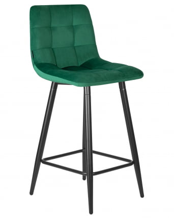 Стул полубарный ДОБРИН ОЛИВИА (черные матовые ножки, зелёный велюр (108-64)) / DOBRIN OLIVIA_1