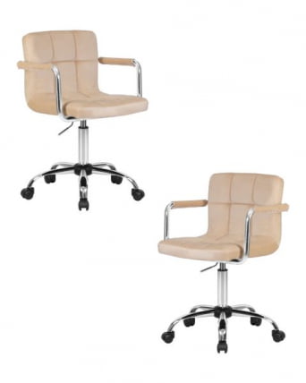 Офисное кресло для персонала ДОБРИН ТЕРРЙ (бежевый велюр (МДЖ9-10)) 2 шт / DOBRIN TERRY (MJ9-10))_0