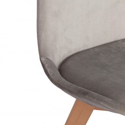 Стул ТУЛИП СОФТ (мод. 053В) дерево/пластик/вельвет, 49,5 кс 54,5 кс 84 см, Светло-серый (ХЛР 39)/натуральный / TULIP SOFT (mod. 053V) x x (HLR_7