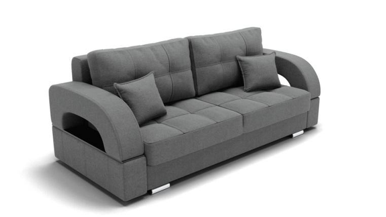 Диван Элита-1 (ЗР) Цвет фасада: Светло серый; Тип: Прямой; Материал фасада: Металл/Велюр_0