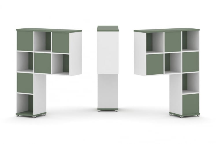 Надставка на стол высокая двухсторонняя + задняя стенка (8 шт.) CОНCЕПТ CН.ДНВ-001 Кобо Белый бриллиант Белый металл / CONCEPT CN.DNV-001_0