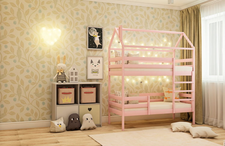 Кровать-домик РооРоом кд-77Р Розовый / RooRoom_0