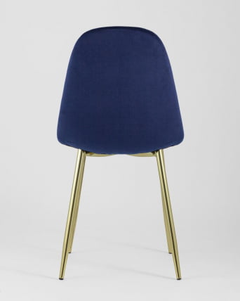 Стул Валенсия велюр золотые ножки Синий_3
