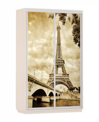 Шкаф-купе двухдверный Экспресс Дуо 1400х2400х Париж/Дуб молочный / 1400х2400h_0