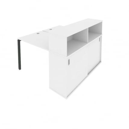 Рабочая станция с опорным шкафом-купе Метал Сйстем БП.РС-СШК-2.1 Белый/Антрацит / Metal System_0