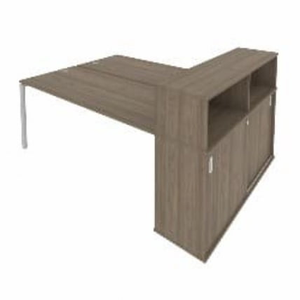 Рабочая станция с опорным шкафом-купе Метал Сйстем Б.РС-СШК-2.5 Вяз/Серый / Metal System_0
