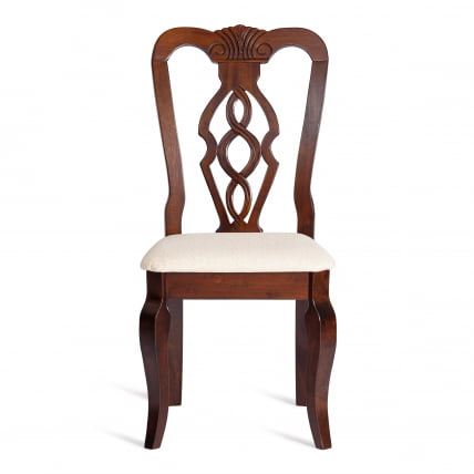 Стул Афродита/ Апхродите дерево гевея, 46х54х99см, Каппучино , ткань кремовая с рисунком (А04) / Aphrodite Cappuchino_4