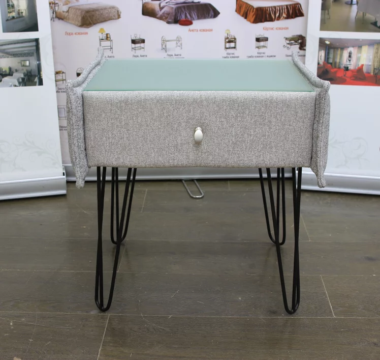 Тумбочка Лейд в ткани Тафт на опорах CХКС / Taft CHX_1