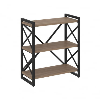 Стеллаж на регулируемых опорах - 3 полки ЛОФТ ВР.Л-МСТ.О-3.8 Металл черный Дуб Аризона / LOFT VR.L-MST.O-3.8_0