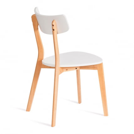Стул Cлаире сиденье МДФ, опоры дерево гевея, белый / натуральное дерево, 48 кс 49,5 кс 81,5 кс СХ44см / Claire x x x SH44см_3