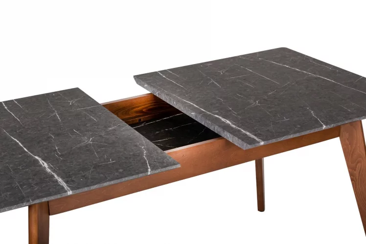 Стол раскладной Лунд 140-180 ОРЕХ-Мрамор Графит_1