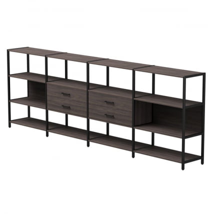 Набор стеллажных систем Еверпроф ЕВО №4 Дуб Пасадена Черный / Everprof EVO_0