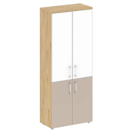 Шкаф высокий широкий СХИФТ СК.СТ-1.2Р вхите Тиквуд Светлый/Капучино / SHIFT SK.ST-1.2R white_0